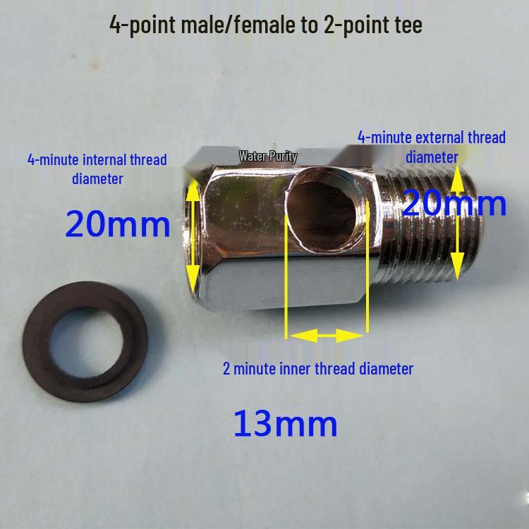 Three-Way Water Purifier Valve with 4 to 2 Points, 3 Points, and 2.5 Points Options - Internal/External Threads.