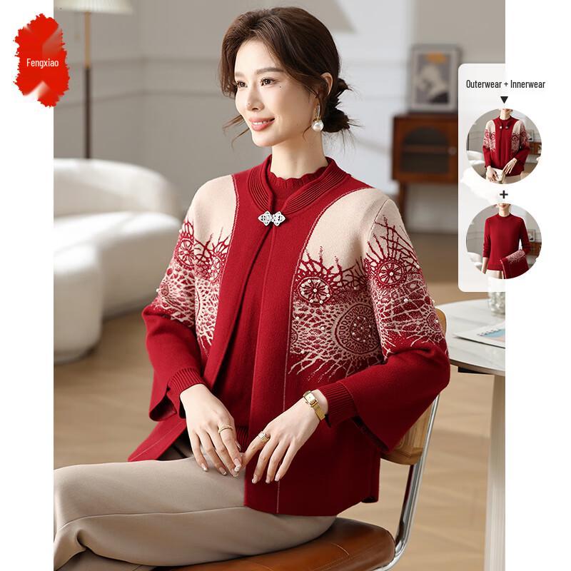 

Fengxiao Mama Women s Fall Knit Pullover Sweater 2XL