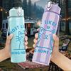 1PC Most Likely Bring Home A Cat Logo 750ml Color Plastic Sports Water Bottle Leakproof Flip Straw Lid Suitable for Sports Office Home Use