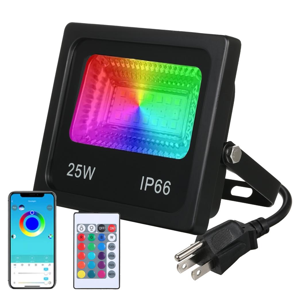 A C85-265V 50W 64LED RGBCW LED Flood Light Venkovní lampa IP66 Voděodolnost s ovladačem/
