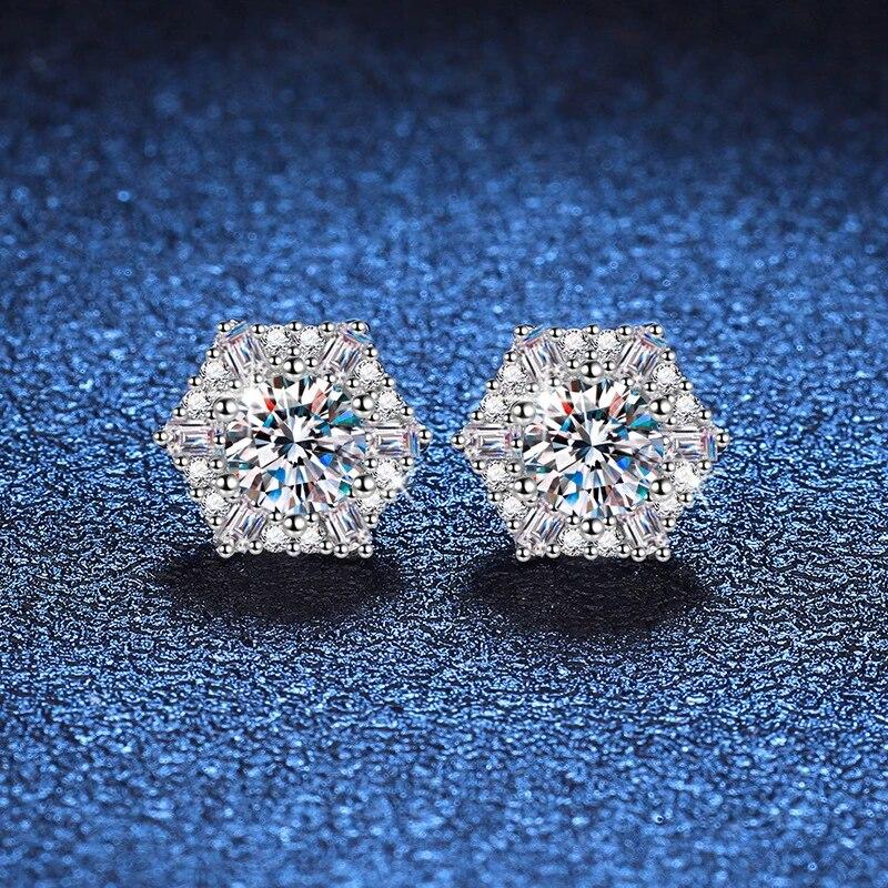 D Color 0.5ct 5mm Moissanite Earrings for Women S925 Sterling Silver Diamond Stud Earrings Wedding Party Gifts Jewelry for Girls