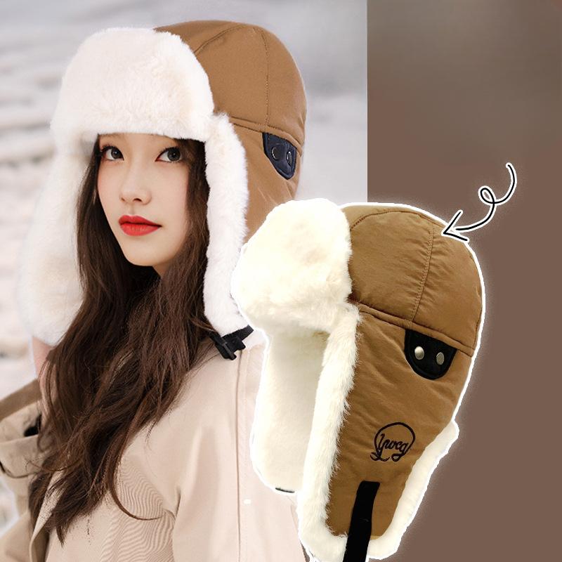 Lei Feng Hat Korean Version Men and Women Autumn and Winter Outdoor Warm and Cold Cotton Hat Scarf Integrated Three In One Winter Windproof Hat