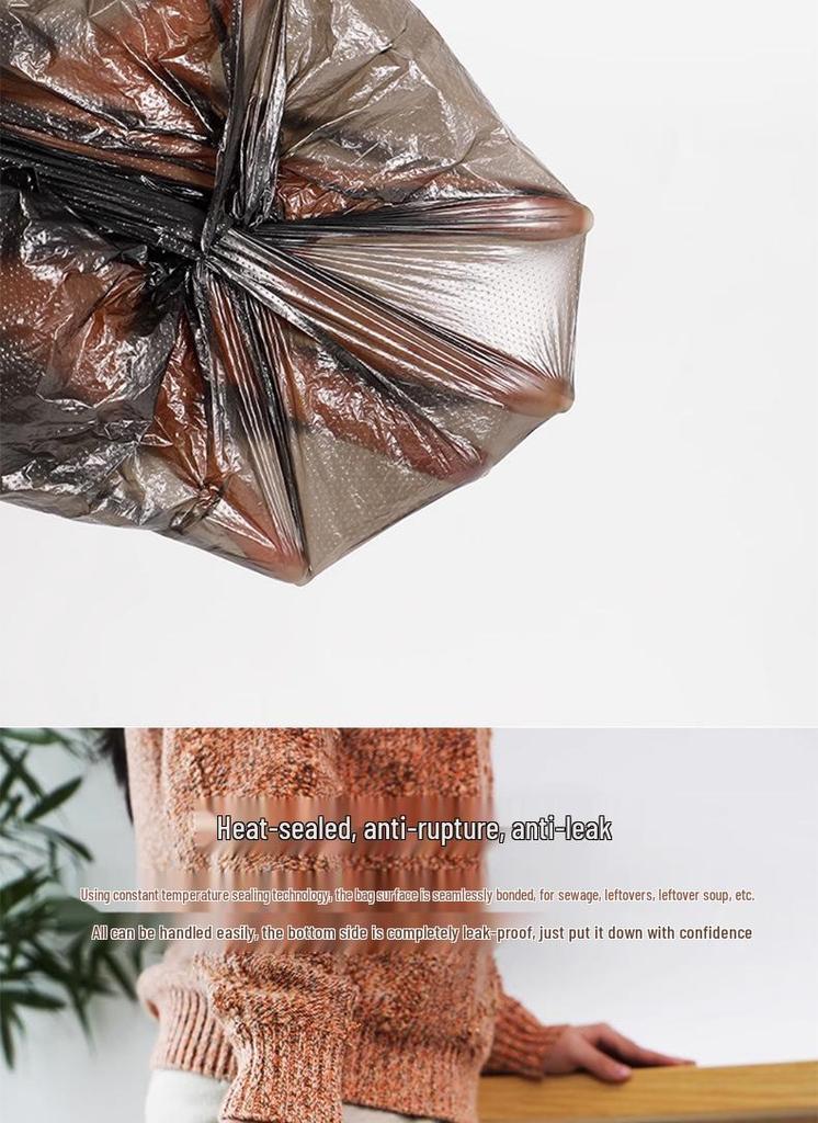 100 Perforated Garbage Bags, Tear-Resistant, for Kitchen and Home/Business Waste Storage, Collect and Ship Easily