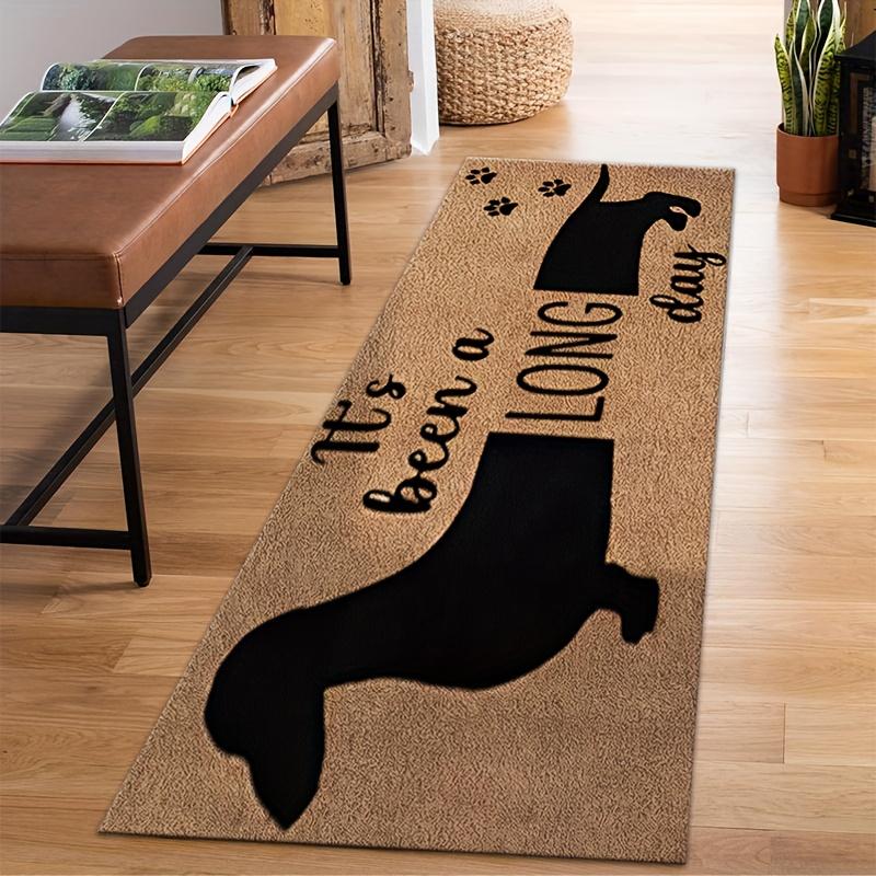 Tappetino Divertente Bassotto È Stata Una Lunga Giornata Stampa Tappetino Antiscivolo per Ingresso Amante dei Cani Decorazioni per la Casa Facile da Pulire Camera da Letto