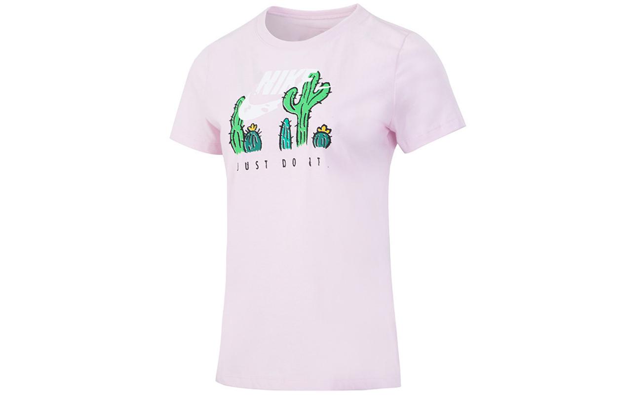 Nike T Shirts Women s Pink Crew Neck Moderate Other DJ1914-695 S