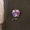Creative Literary Hydrangea Plant Flower Brooch Ladies Western Pin Sweater Brooch Jewelry Accessories