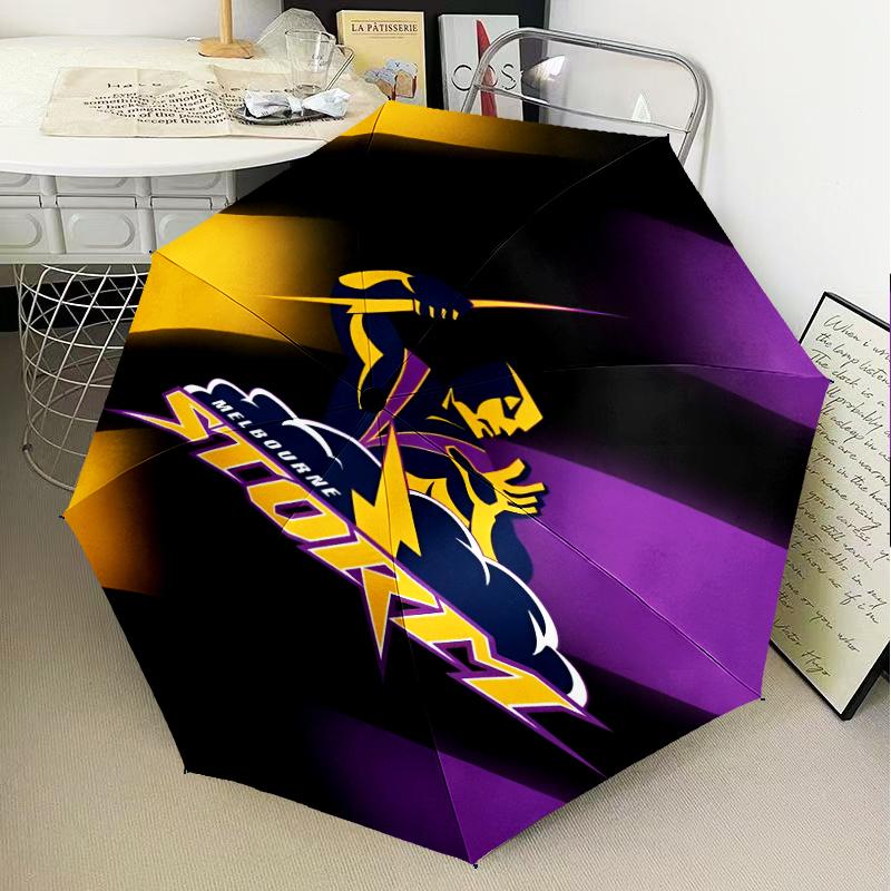 Melbourne Storm Team Umbrella Folding umbrella, automatic umbrella 8-Frame for Travel, camping Use Gift for Halloween Christmas