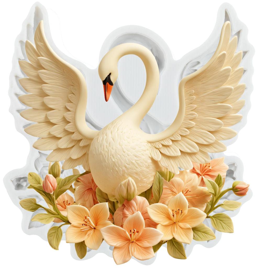 Schwan Silikonform Schwan Blume Fondantformen Kuchen Dekoration Werkzeuge Themenkuchen Dessert Dekoriert Schokolade Süßigkeitenform