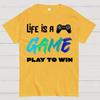 Life Is a Game Play To Win Cotton Summer Casual Cool Loose T-Shirt