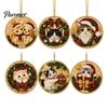 Acrylic Santa Hanging Ornaments 6 Pcs Christmas Pearl Art Ornaments, 2D Flat Holiday Tree Pendant, Effect Decoration for Home Wall Door Window