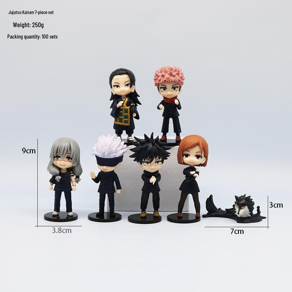 

Фигурки в стиле «Чиби» по «Магической битве»: Годзё Сатору, Юдзи Итадори, Нобара Кугисаки, Мэгуми Фусигуро, Махито, Сугуру Гэто Украшения