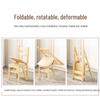 Solid Wood Reversible Three-Step Folding Ladder Stool for Indoor Use