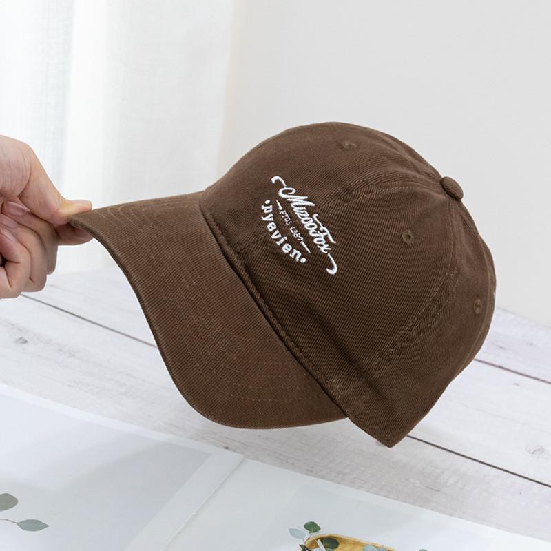 Vintage Japanese Wash Cotton Baseball Cap With Embroidery For Casual Men