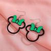 2026 multi-color bow Mickey hollow acrylic earrings cute sweet cartoon character earrings women's gift