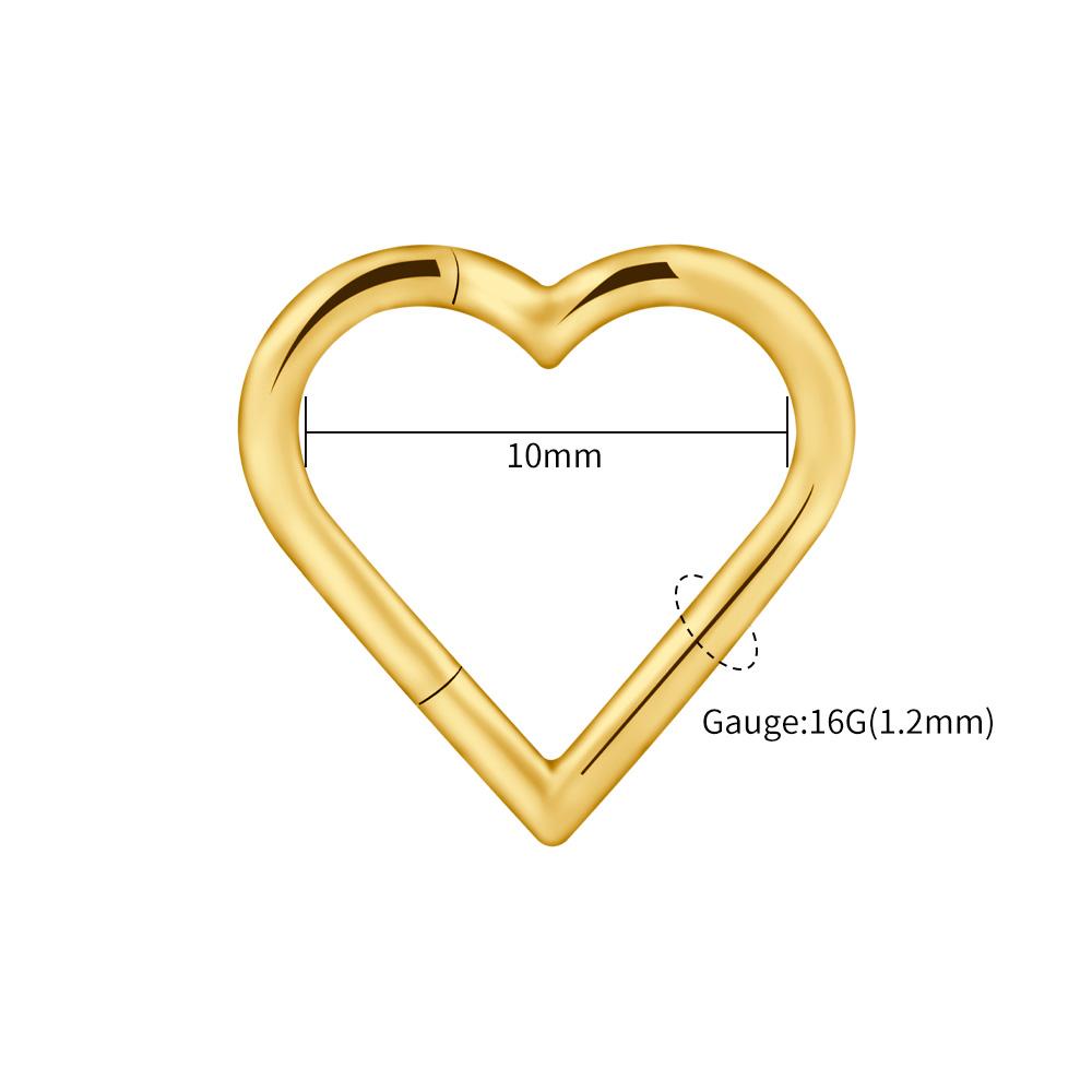 

Right Grand ASTM F136 Titanium 16G Heart Hinged Segment Hoop Ring 8mm/10mm Daith Helix Earring Clicker Nose Septum Piercing