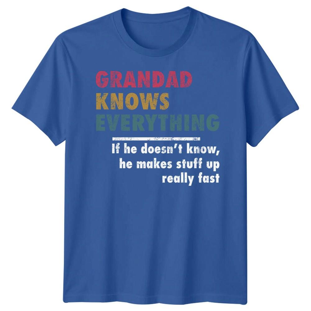 Unisex Grandad Knows Everything Funny Fathers Day Tshirt Tee Best Dad Ever Papafd