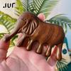 Body Meridian Massage Comb Sandalwood Elephant Shaped Wide-toothed Comb Acupuncture Therapy Anti-static Smooth Guasha Comb