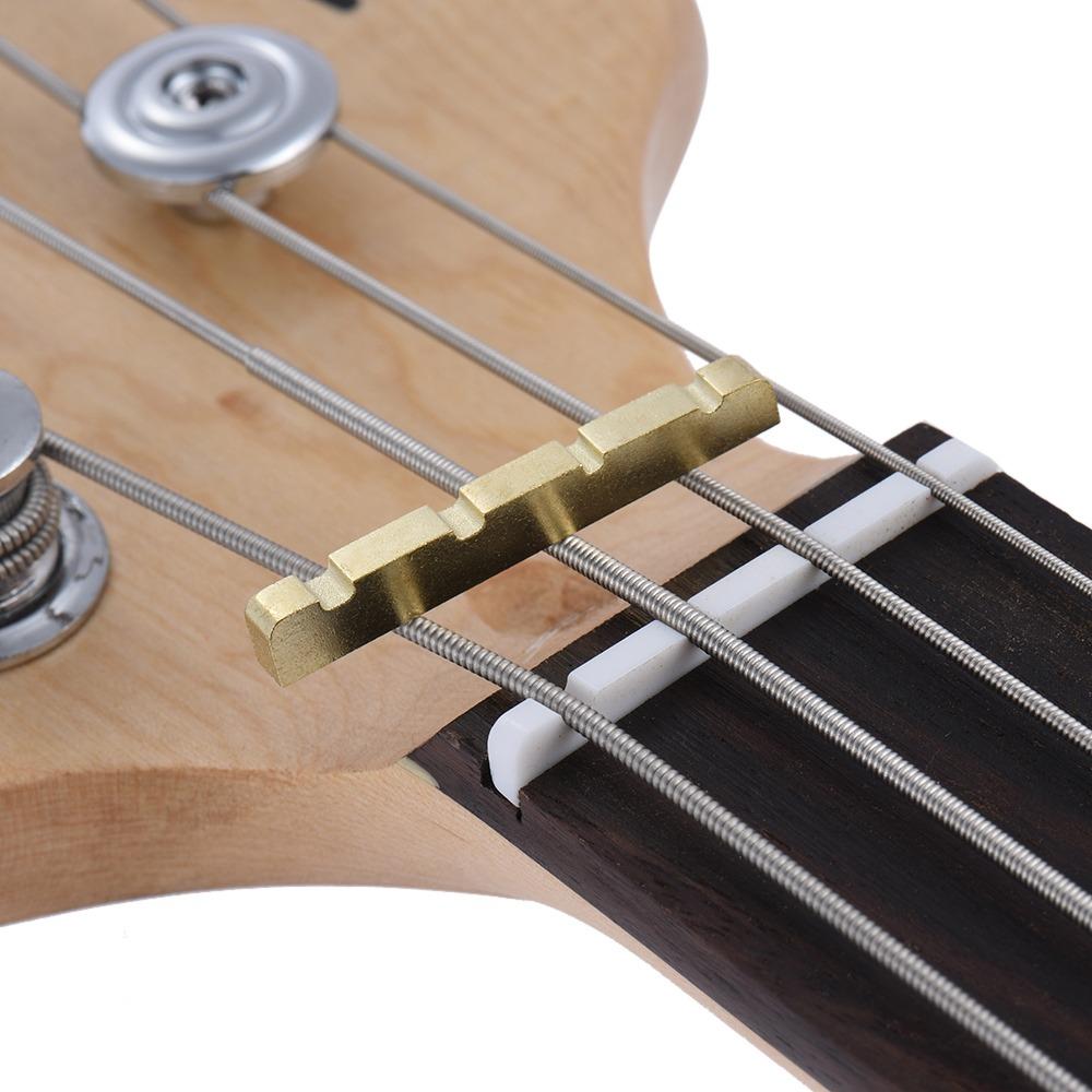 38mm Length Electric Bass Nut Brass Material Bass Guitar Nut Pre-Slotted Nut  Electric Bass Guitar