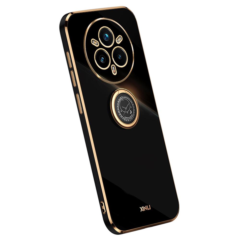 XINLI For Realme 14 Pro+ 5G Case Ring Kickstand Electroplating TPU Phone Cover