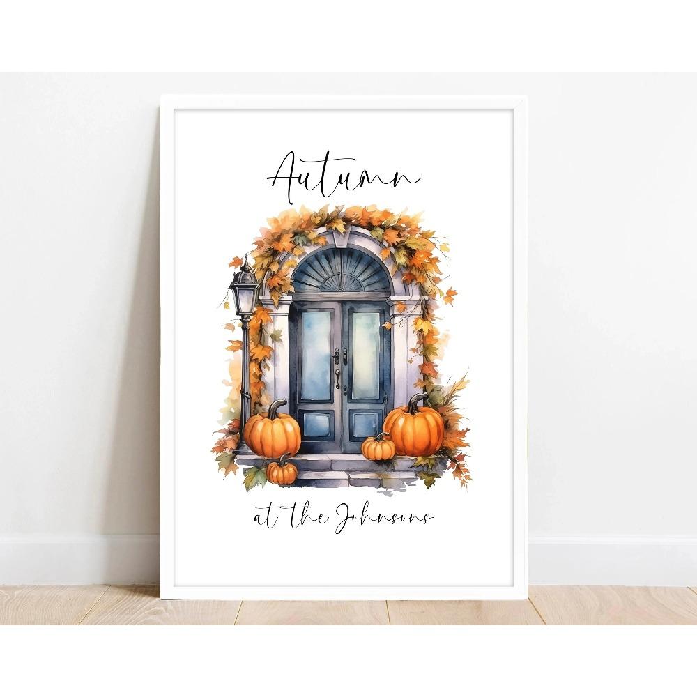 Pumpkin Spice PosterPrint Autumn Home Decor Pumpkin Coffee Latte Poster Seasonal Wall Art Fall Home Decorations Wall Art