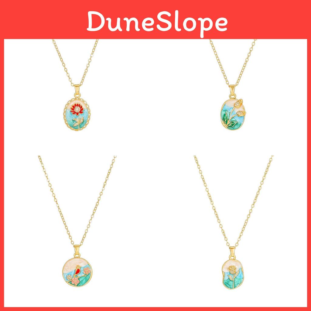 Flower Pendant Necklace Copper Handcrafted Elegant Jewelry For Women And Men