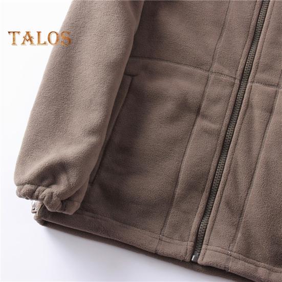 Herren Mantel Revers Langarm Doppelseitiger Polarfleece Mantel mit Taschen Herbst Winter Einfarbig Lässige Oberbekleidung