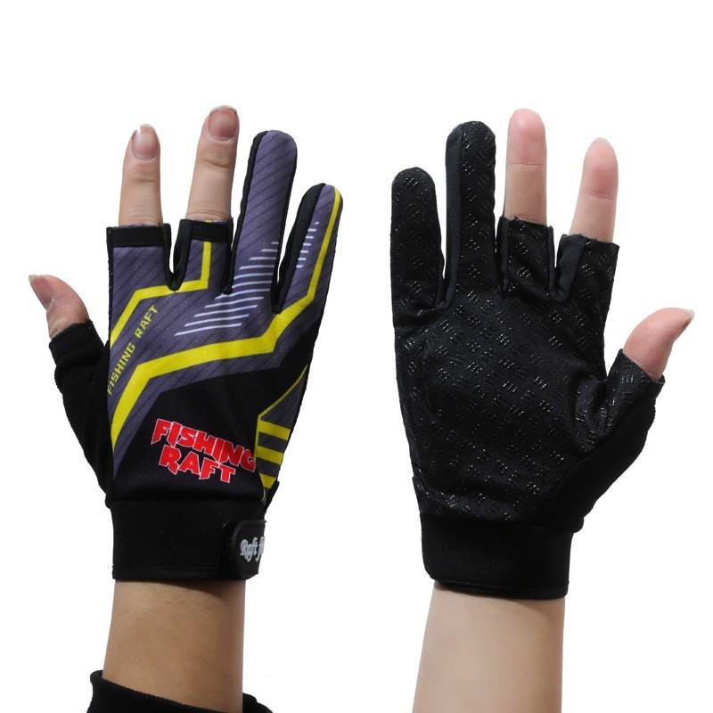 Breathable Non-Slip Outdoor Fishing Gloves, Three-Finger Open Design, Thin Summer Riding Gloves