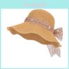 Cappello da Sole Estivo da Donna con Ampio Cappello a Tesa e Fascia in Pizzo Protezione Solare Leggera per Vacanze al Mare