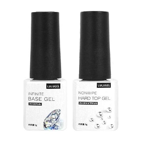 LULUGEL Gel Nail Hard Top Coat Base Coat 5g each Polish Non-wipe Nail Top Gel Base Gel Nail Non-wipe Top Gel Gel nail Nail Gel (Base & Hard Top 5g)