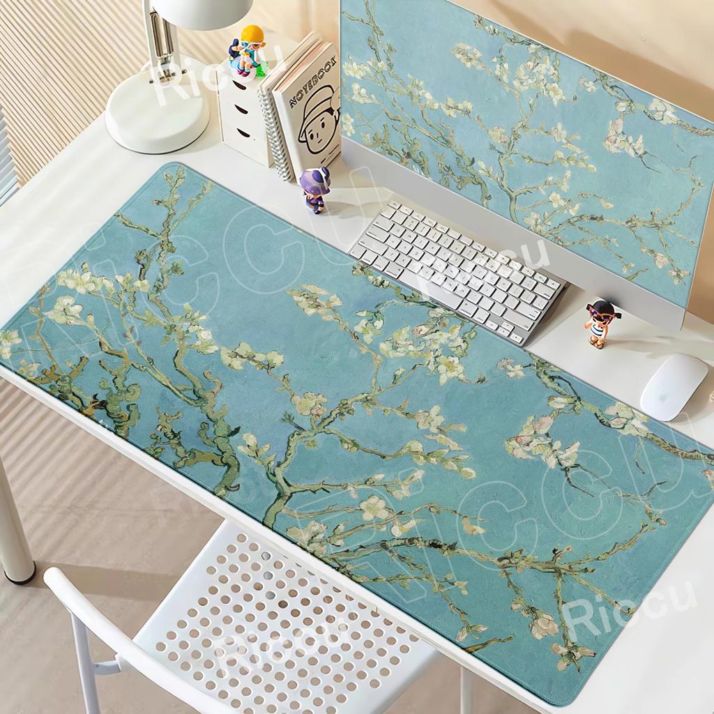 Van Gogh's Oil Painting Mouse Pad Starry Night Large Rubber XXL PC Desk Accessories Mousepad for Office&Gamer Keyboard Decor Mat