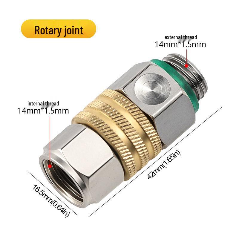 High-Pressure Sprayer Rotary Joint Quick Detachable 14mm*1.5mm Brass Connector