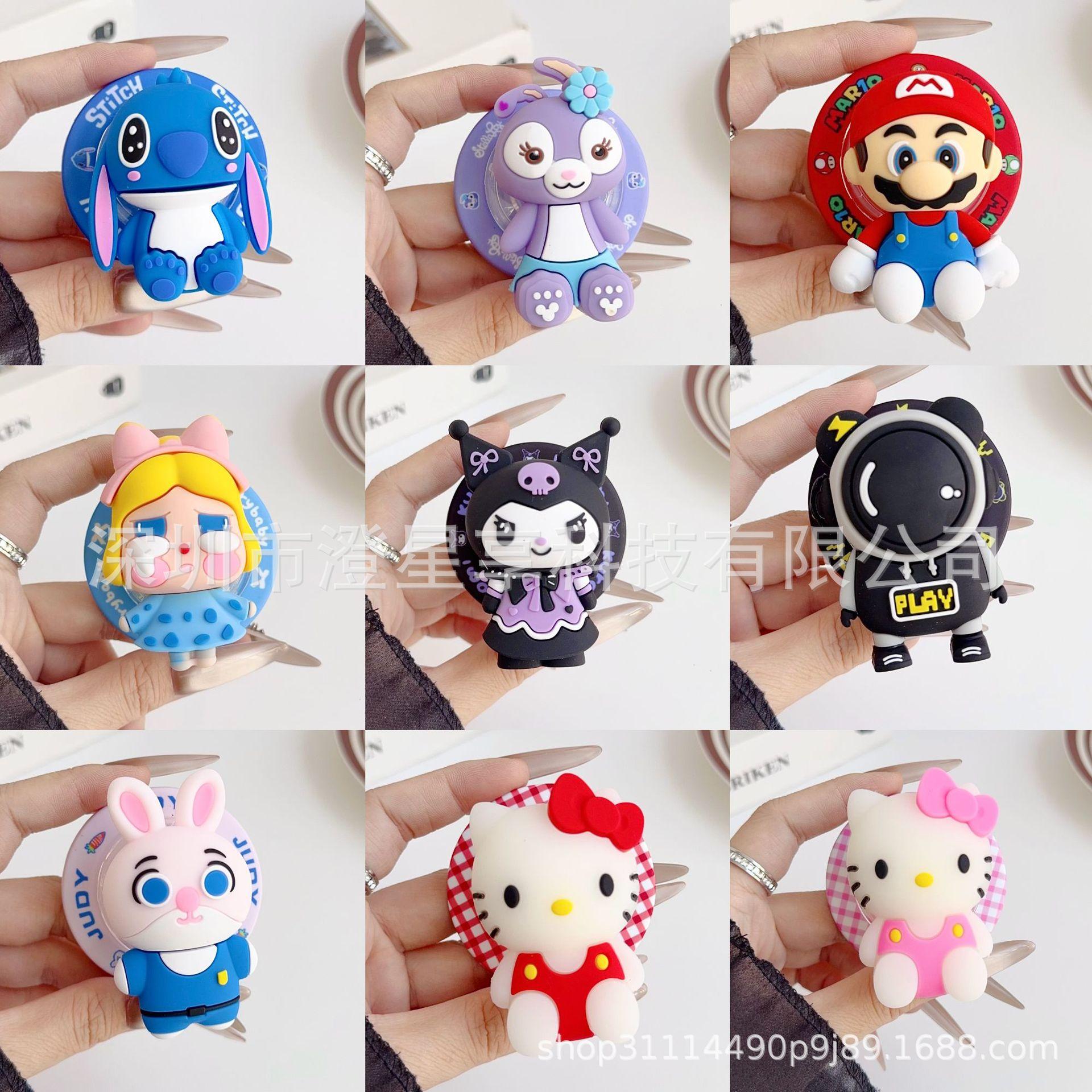 Kuromi Kitty MagSafe Magnetic Bracket - Super Strong, Retractable Desktop Holder 3D Blue-Eyed Cat Airbag Magnetic Bracket