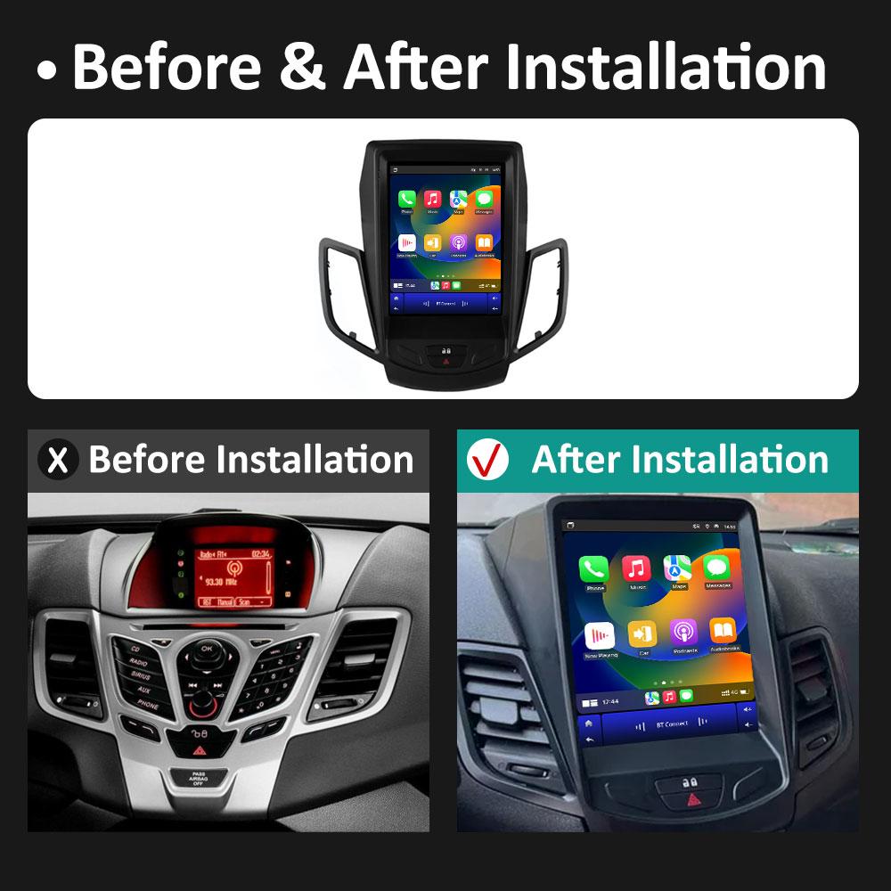 Wireless Carplay DSP Stereo For Ford Fiesta MK7 2009 2010 2011 2012 2013 2014 2015 2016 Android 14 Cooling fan GPS Navigation BT