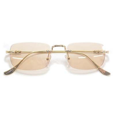 Date UV Two Light Color Light Smoke [MERRY PLEASURE] Sunglasses, Glasses, Men's, Women's, Protection, Points, Rimless, Square, Lenses, Color, Silver,