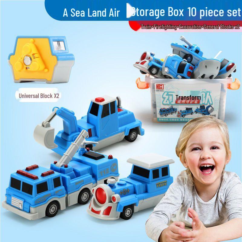 Versatile Magnetic Toy Building Blocks: Sea, Land, Air Vehicles for Kids Ages 3-6