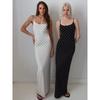 Women's Autumn New Polka Dot French Long Dress with Suspender Sleeveless Hip Wrap Slim Dress Women
