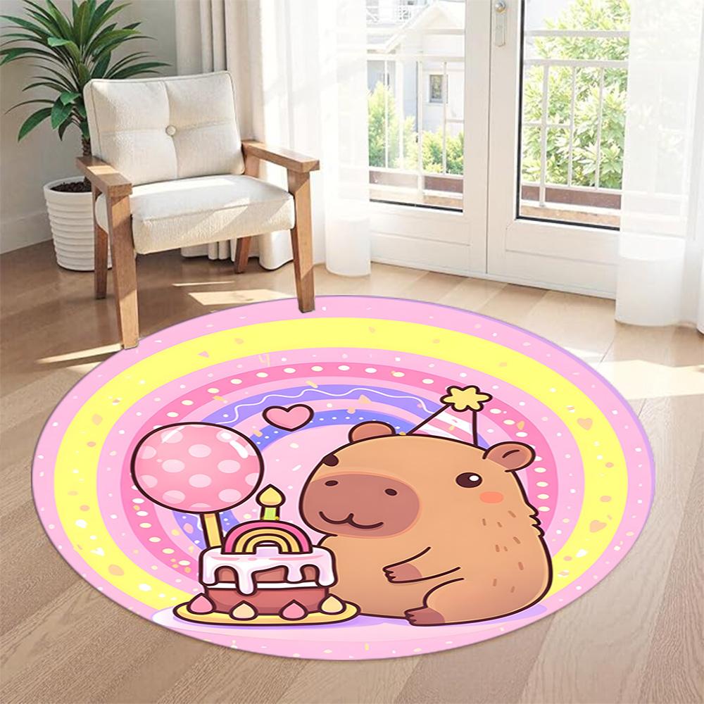 Capybara1 Round Area Rug Design for Kitchen Living Rooms Entryway Decorate room Antislip Round Carpet Office home decor Wedding Party Gift