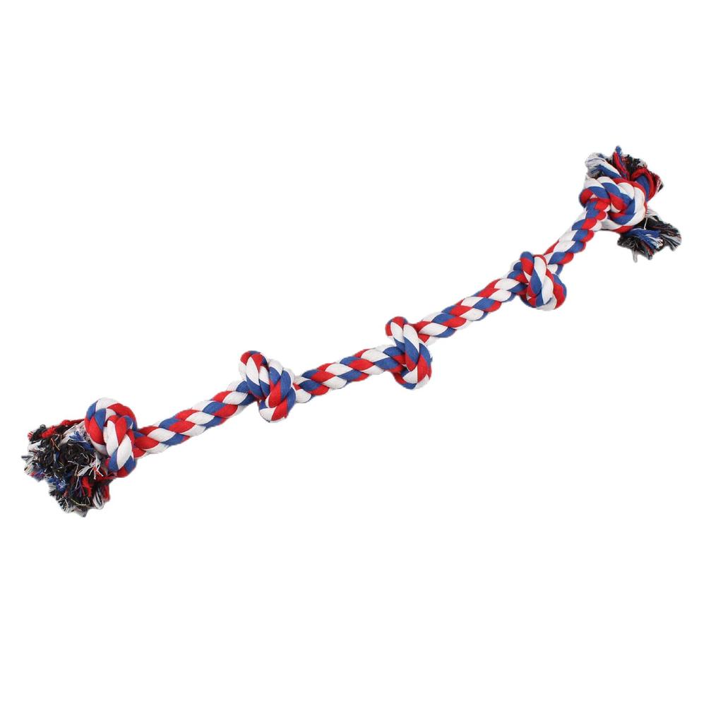 Durable Five-Knot Chew-Resistant Cotton Rope Toy for Large Dogs