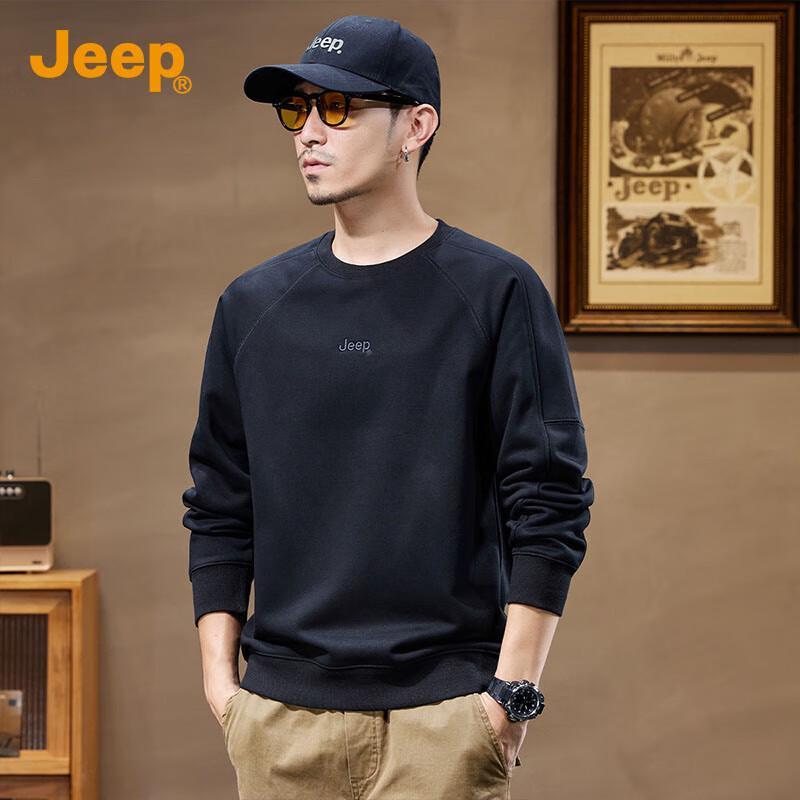 Jeep Men's Loose Fit Long Sleeve Round Neck Sweatshirt