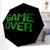 Game Over Pixel Art Design Automatic Opening Folding Umbrella with 8-Bone Iron Frame - Portable and Durable for Travelers, Fans, and Everyda