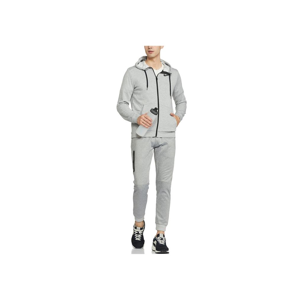 Nike Logo Print Drawstring Hooded Jacket Men Outerwear Gray CJ4318-063