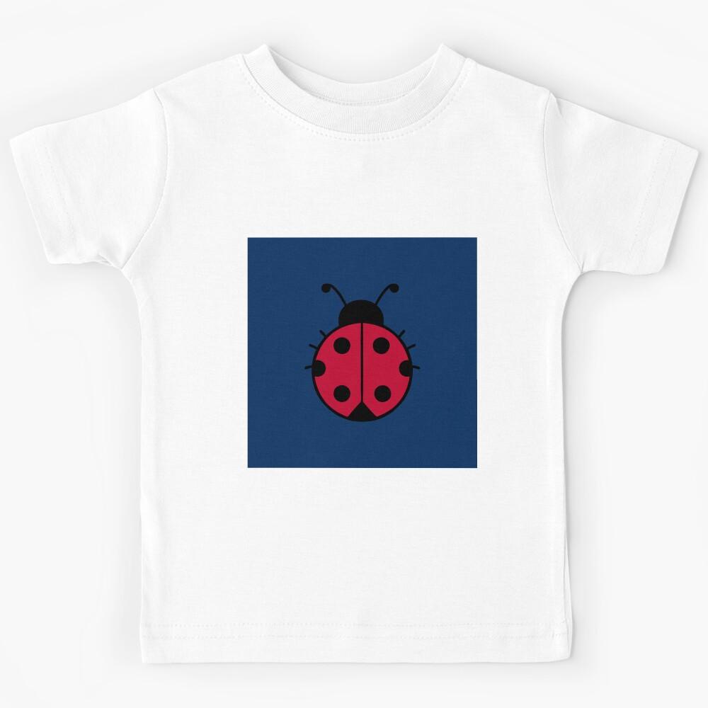 Red Ladybug Deep Blue Background Kids T-Shirt 100