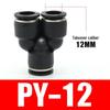 PU Pneumatic Quick Connect Air Hose Fittings, Straight & Three-Way, Sizes: 4/6/8/10/12/16mm