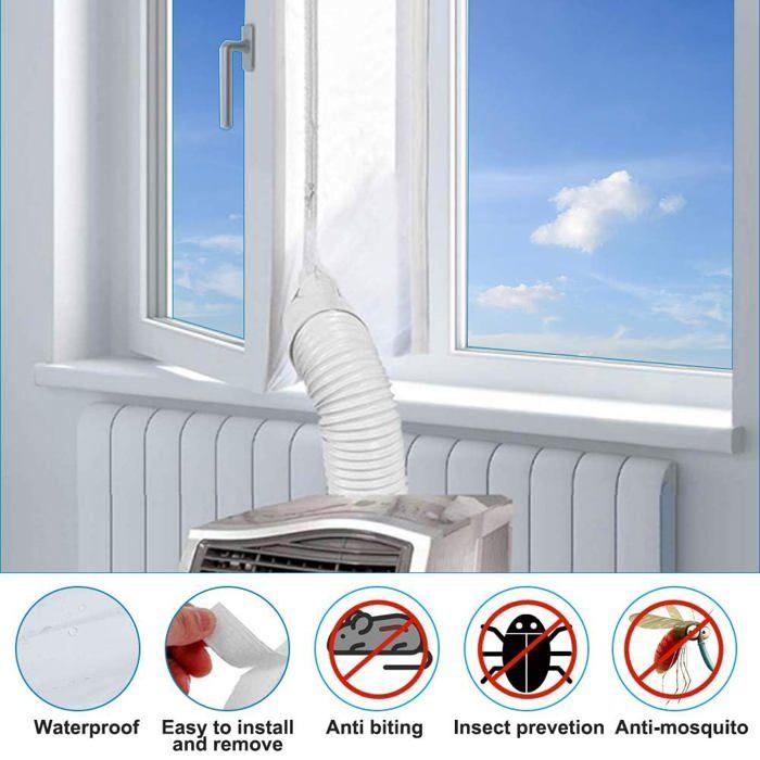 Kit joint de fenêtre 400 cm pour climatiseur mobile - joint étanche, ruban et serre-câbles