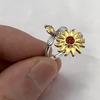 Opening Adjustable Spinning Sunflower Bee Release Stress Ring Rotatable Zircon Copper Finger Ring For Women Fashion Jewelry