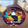 Custom Name Michael Jackson Printed Round Rug Carpet Chair Rug Area Rug Entryway Doormats,for Office Chair Living Room Bedroom Kitchen Room.