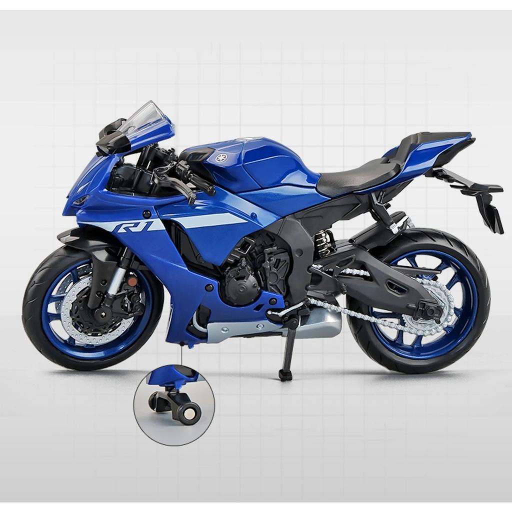 1/12 Skala Yamaha YZF-R1M Motorsykkelmodell Leke Legering Støpt Simulering Modeller Motorsykkel Samling Dekorasjon Gutteleker Gaver