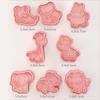 8 Piece Cartoon Cookie Cutters for Baking 3d Raised Design Cookie Stamps Suitable for Apple Pie Pastry Frosting Decoration