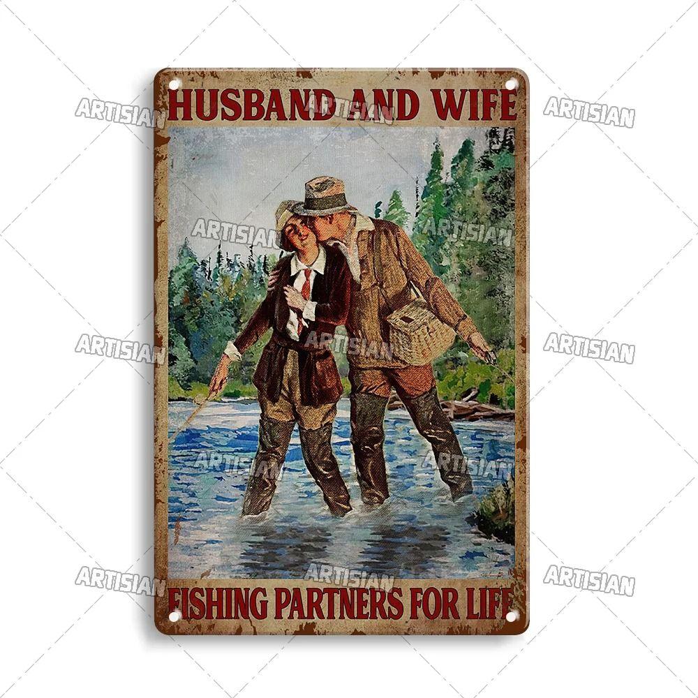 Boy Who Loved Fishing Metal Sign, Gift for Fisherman 20x30cm