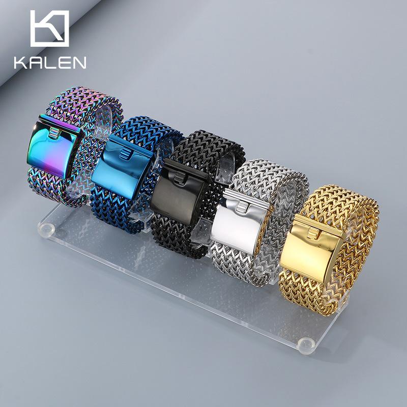 Domineering Thick Square Fish Scale Jewelry, Vacuum Plated 30Mm Front And Back Chain Titanium Steel Men'S Bracelet